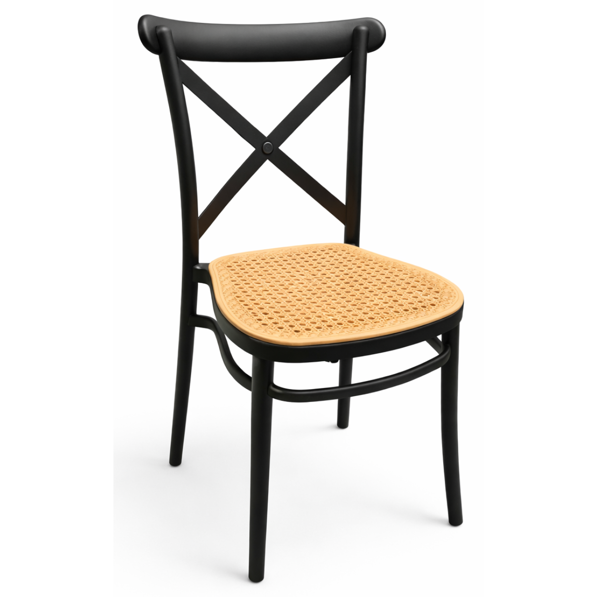 Pack 4 Sillas Danubio Crossback Top Apilable Negra-1