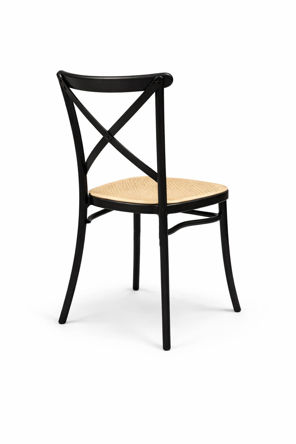 Pack 4 Sillas Danubio Crossback Top Apilable Negra-2