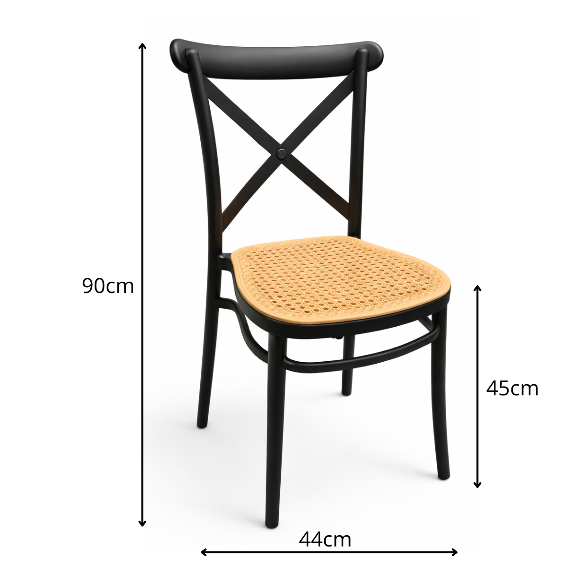 Pack 4 Sillas Danubio Crossback Top Apilable Negra-4
