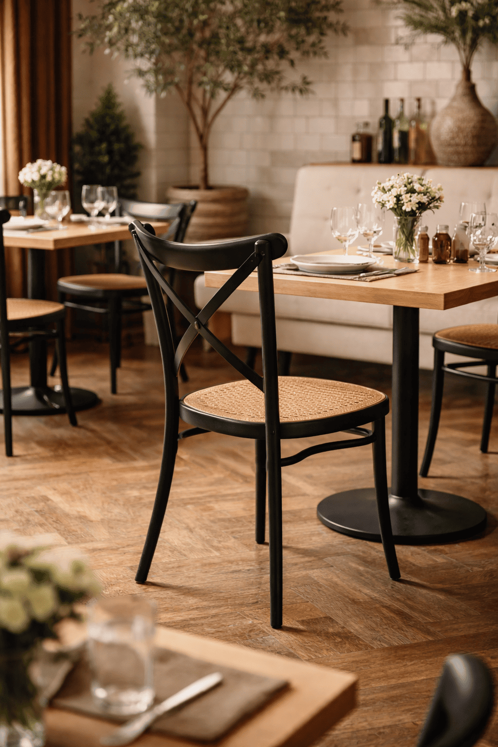 Silla Danubio Crossback Top Apilable Negra-6