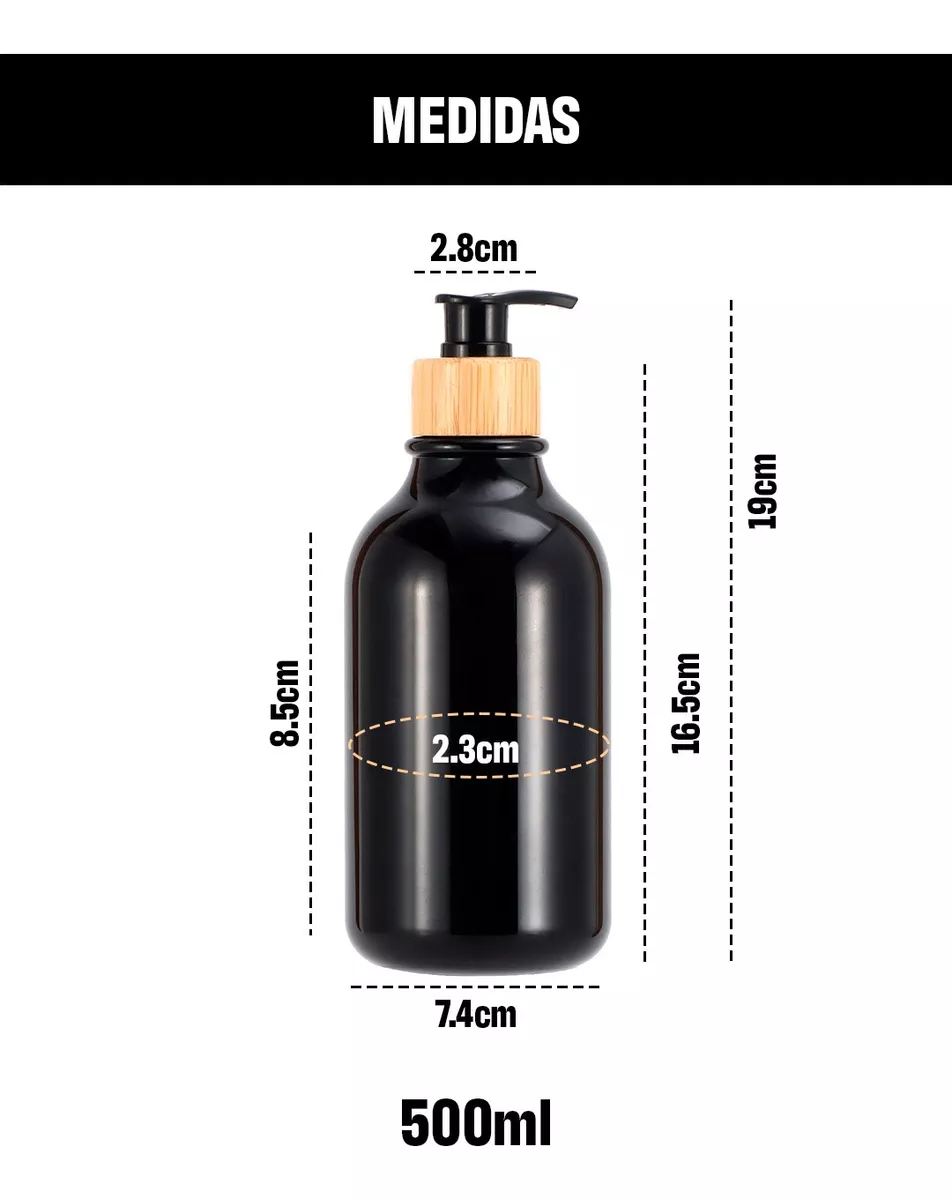 Dispensador Triple De Bambu Jabon Shampoo Acondicionador Negro-4