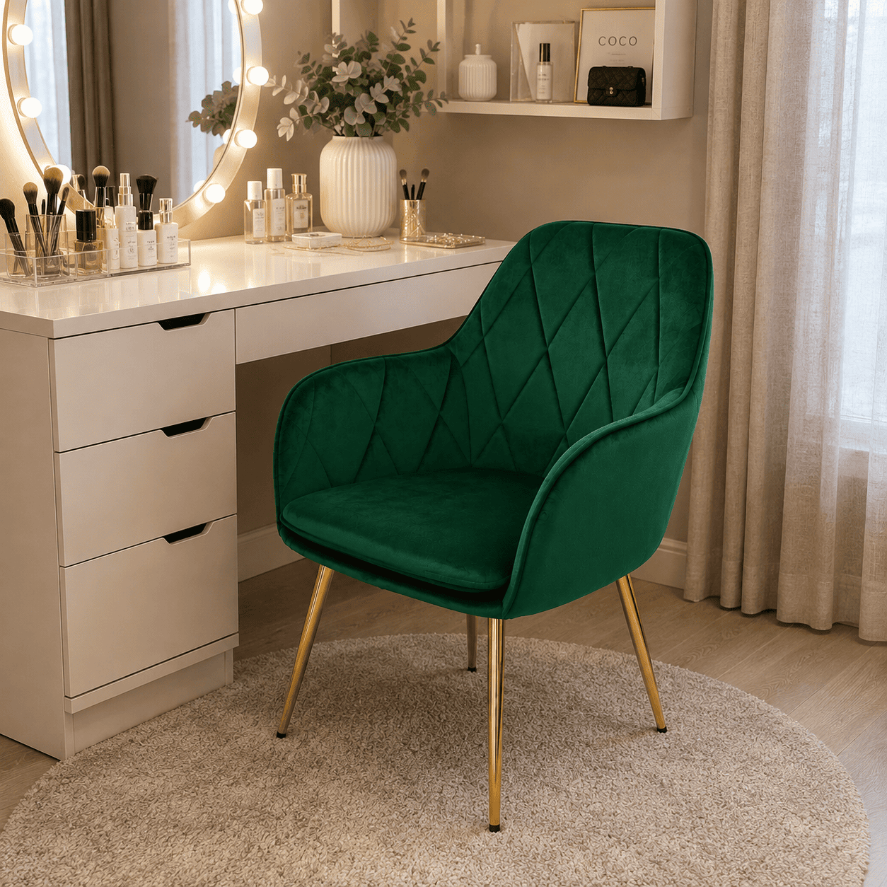 Butaca Sitial Velvet Diamond Verde-4