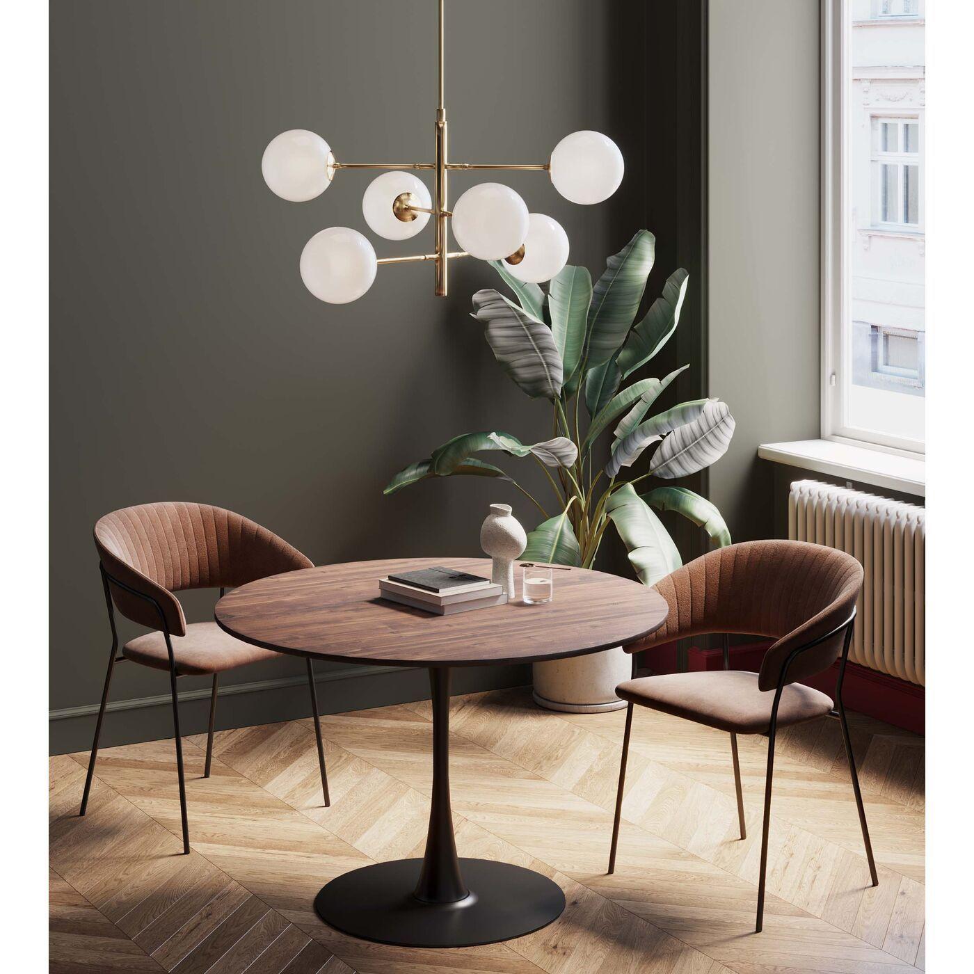 Mesa Comedor Redonda Tulip Wood 100cm Diametro Negra-4