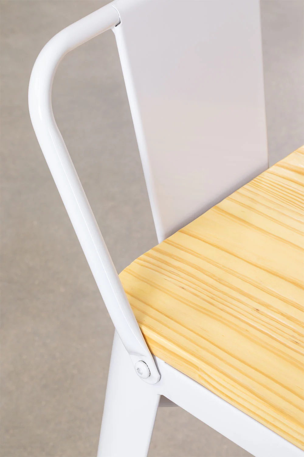 Pack 4 Pisos y sillas bar MKP Tolix Madera Blanco 66cm.-4