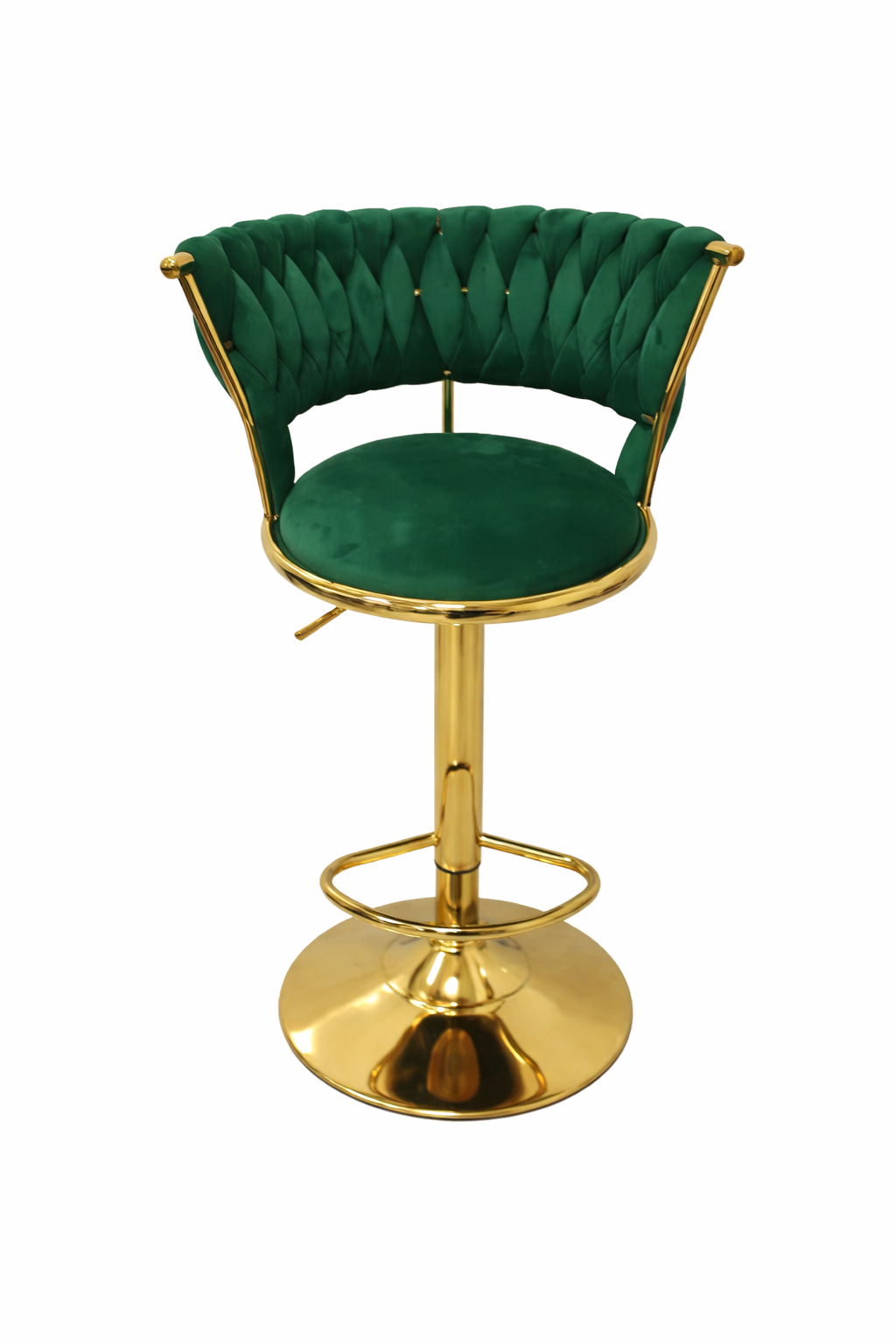 Pack 2 Taburetes Queen Terciopelo Ajustable Verde-3