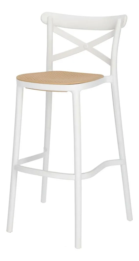 Pack 2 Pisos y sillas bar MKP Crossback Danubio Piso de Bar o Terraza 66cm Blancos-3
