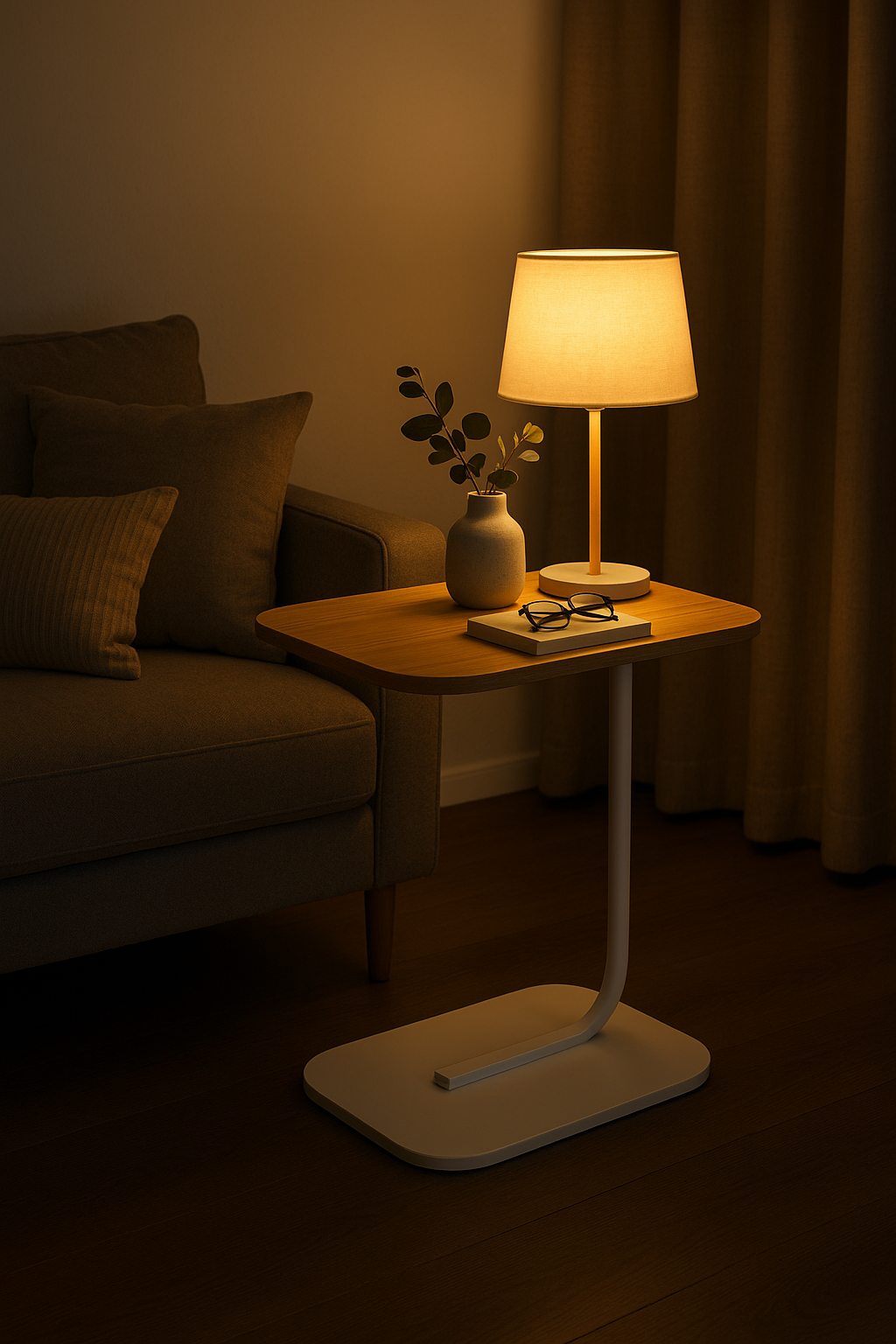 Mesa Lateral Auxiliar Minimalista Wood Blanca-6