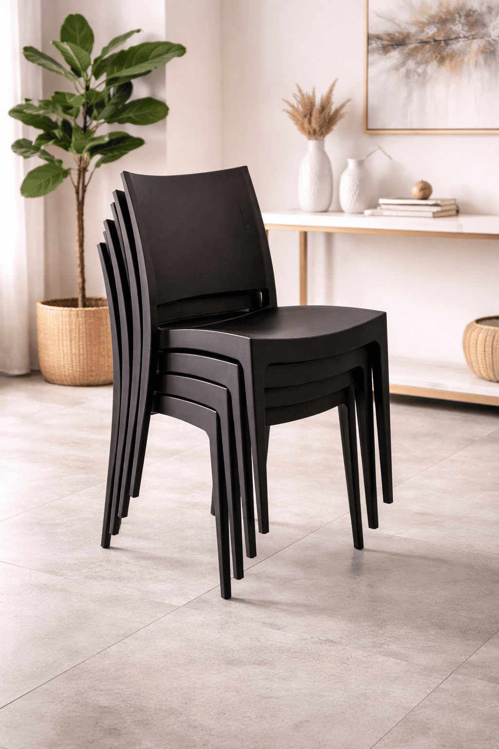 Silla Murcia Minimalista para Comedor o Restaurante Negra-4