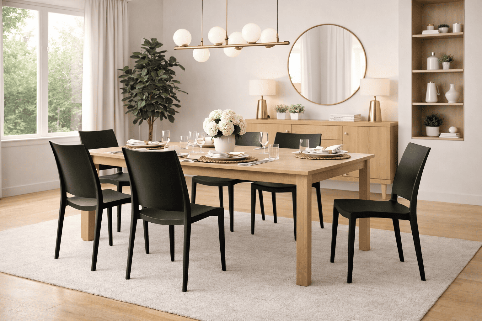 Silla Murcia Minimalista para Comedor o Restaurante Negra-5