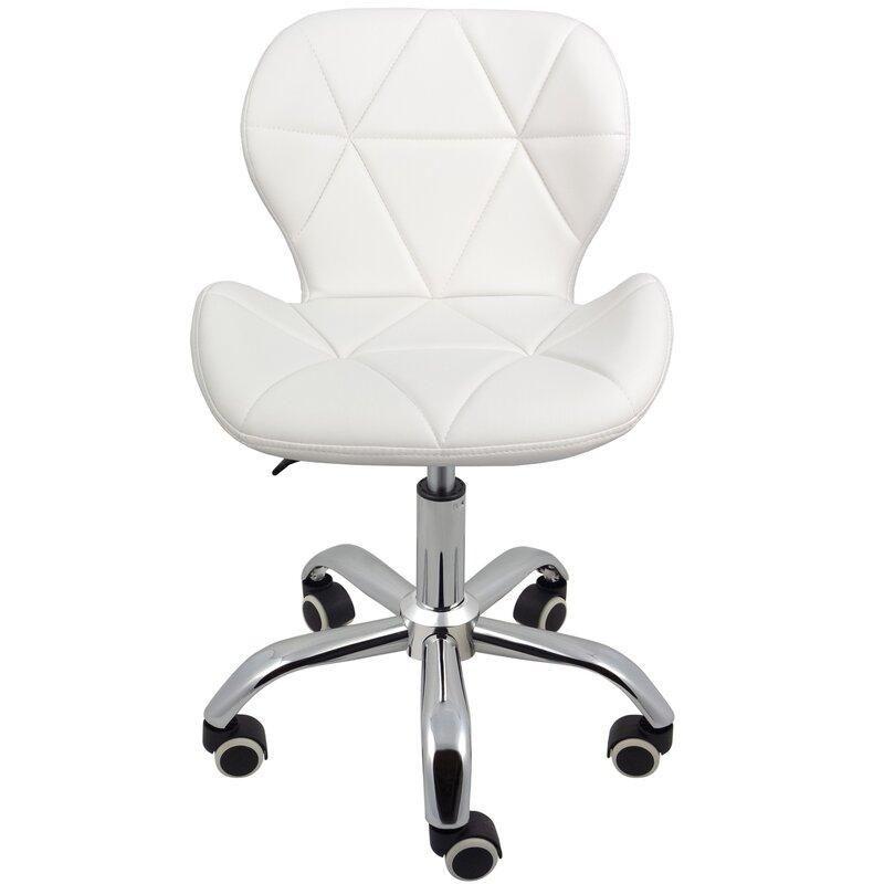 Silla De Escritorio Mariposa Radar Giratoria Acolchada Blanca-2