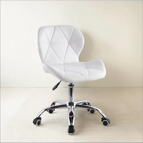 Silla De Escritorio Mariposa Radar Giratoria Acolchada Blanca-3