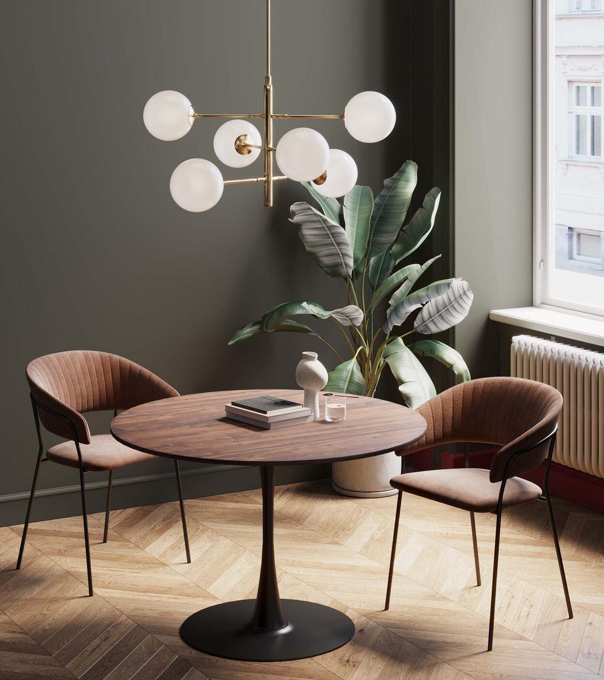 Mesa Comedor Redonda Tulip Wood 80cm Diametro Negra-4