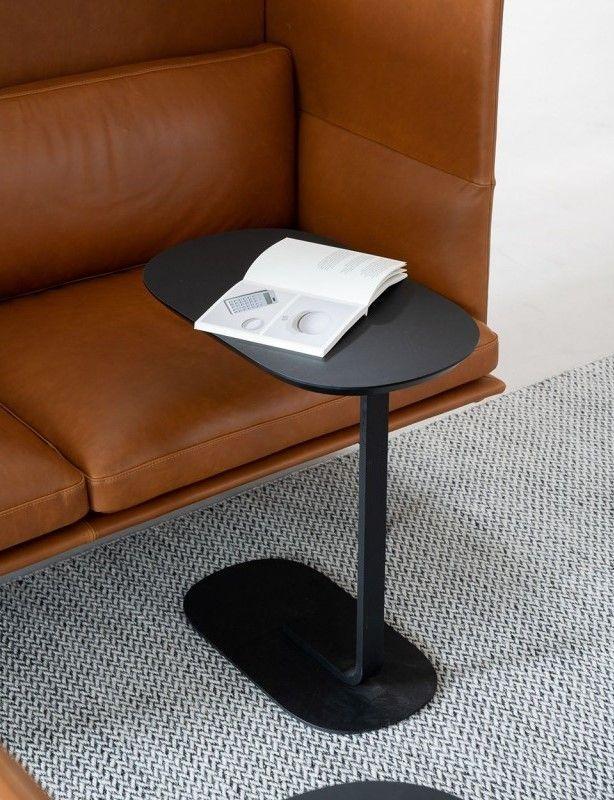 Mesa De Centro Lateral Auxiliar Minimalista Negra-6