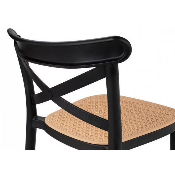 Taburete Crossback Danubio Piso de Bar o Terraza 66cm Negro-4