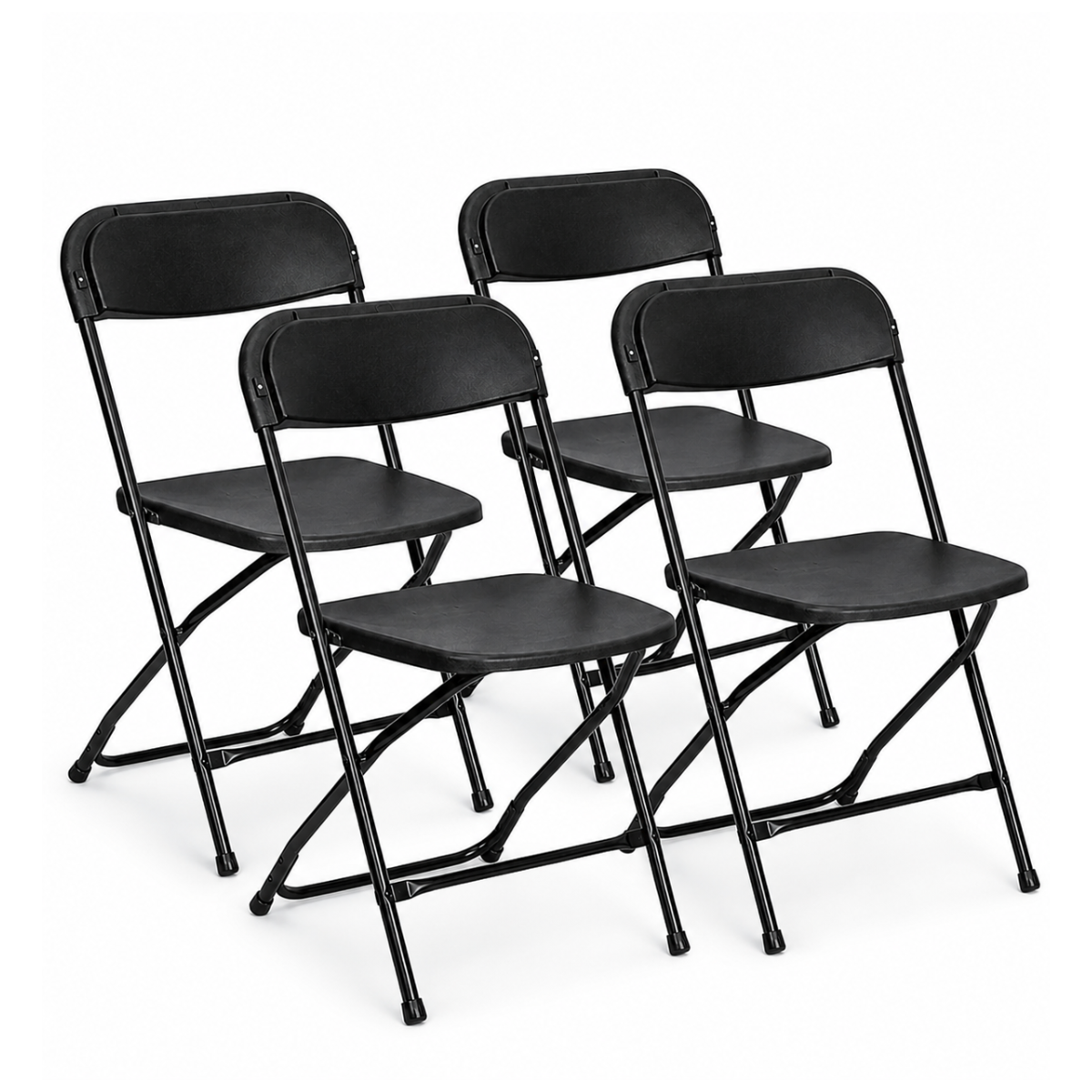 Pack 4 Sillas Plegable Negra de Polipropileno y Metal -0