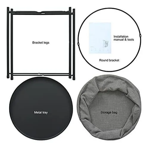 Mesa Lateral Auxiliar 2 Niveles con Cesta 42x42x52cm Negro-5