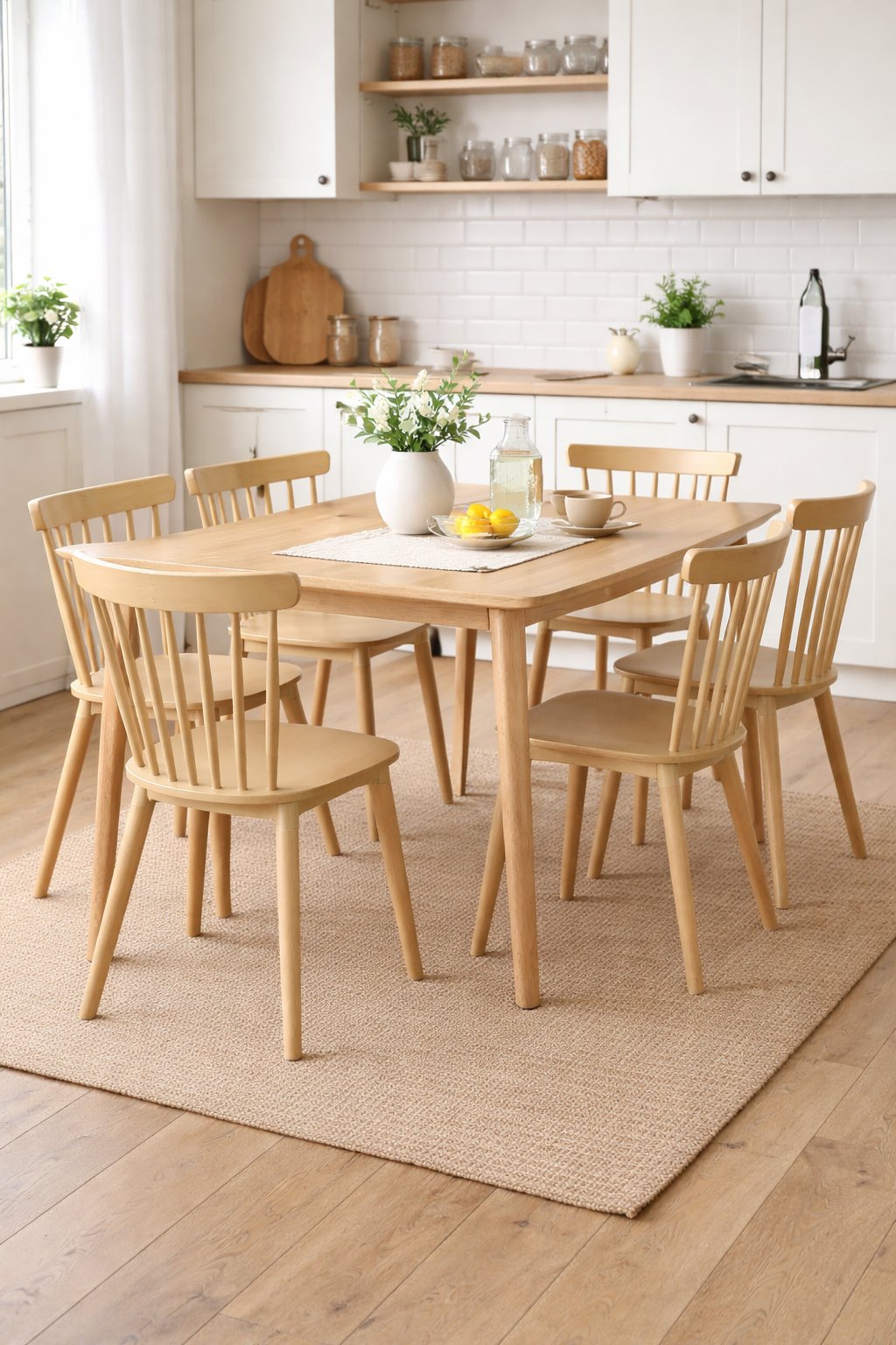 Pack 4 Sillas Windsor para Comedor o Terraza Beige-5