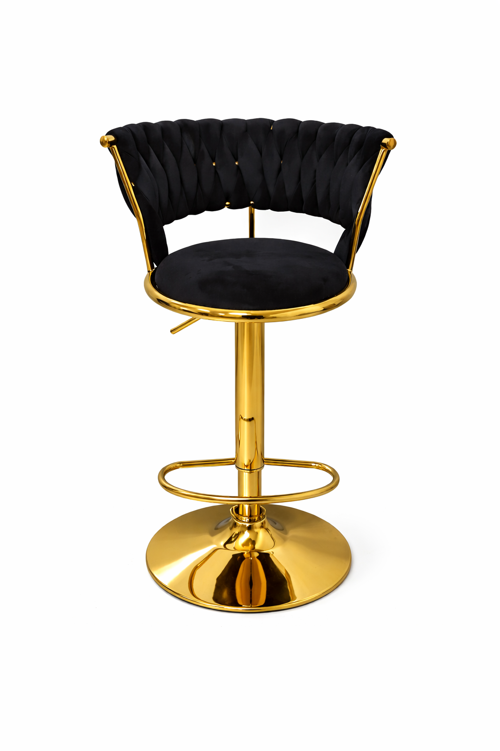 Taburete Queen Terciopelo Ajustable Negro-2