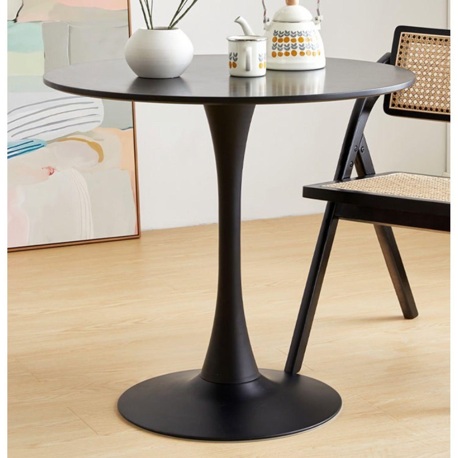 Mesa Comedor Redonda Tulip Clasica 100cm Diametro Negra-4