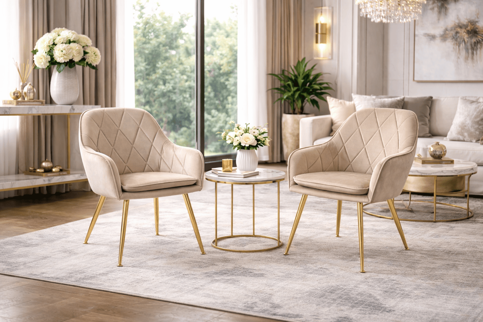 Butaca Sitial Velvet Diamond Beige-5