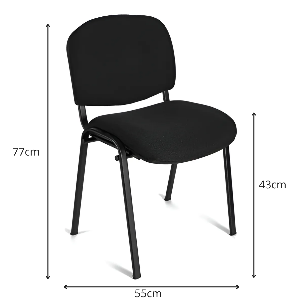 Silla Meeting ISO Lino Negra para Oficina y Sala de Reuniones-2