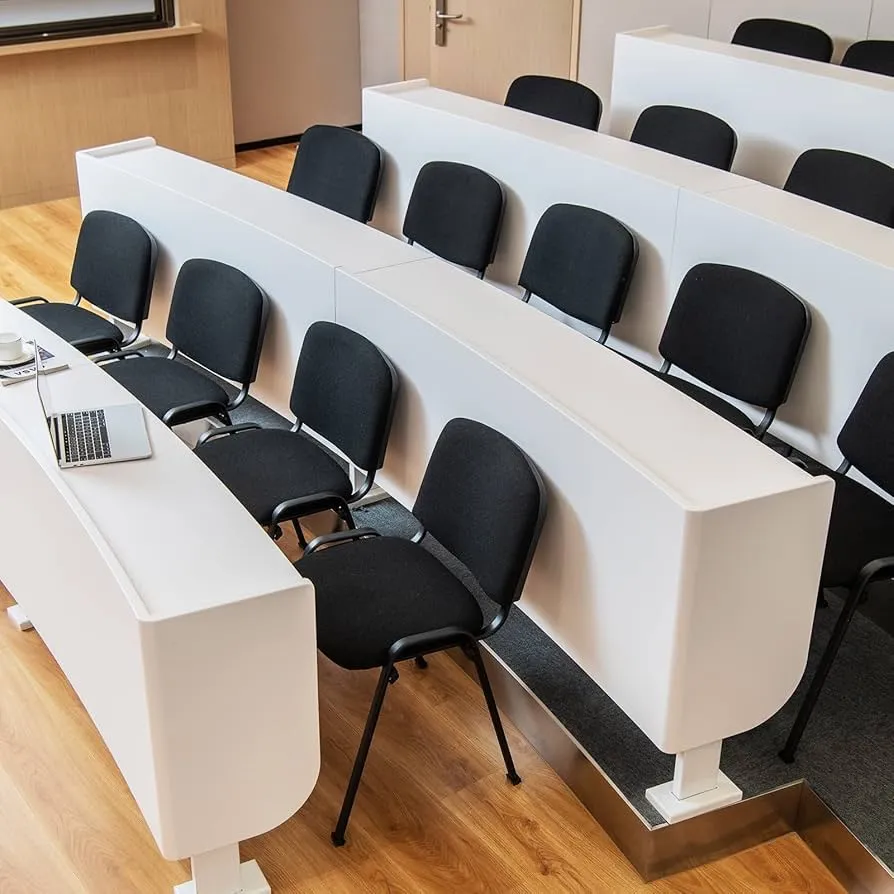 Silla Meeting ISO Lino Negra para Oficina y Sala de Reuniones-5