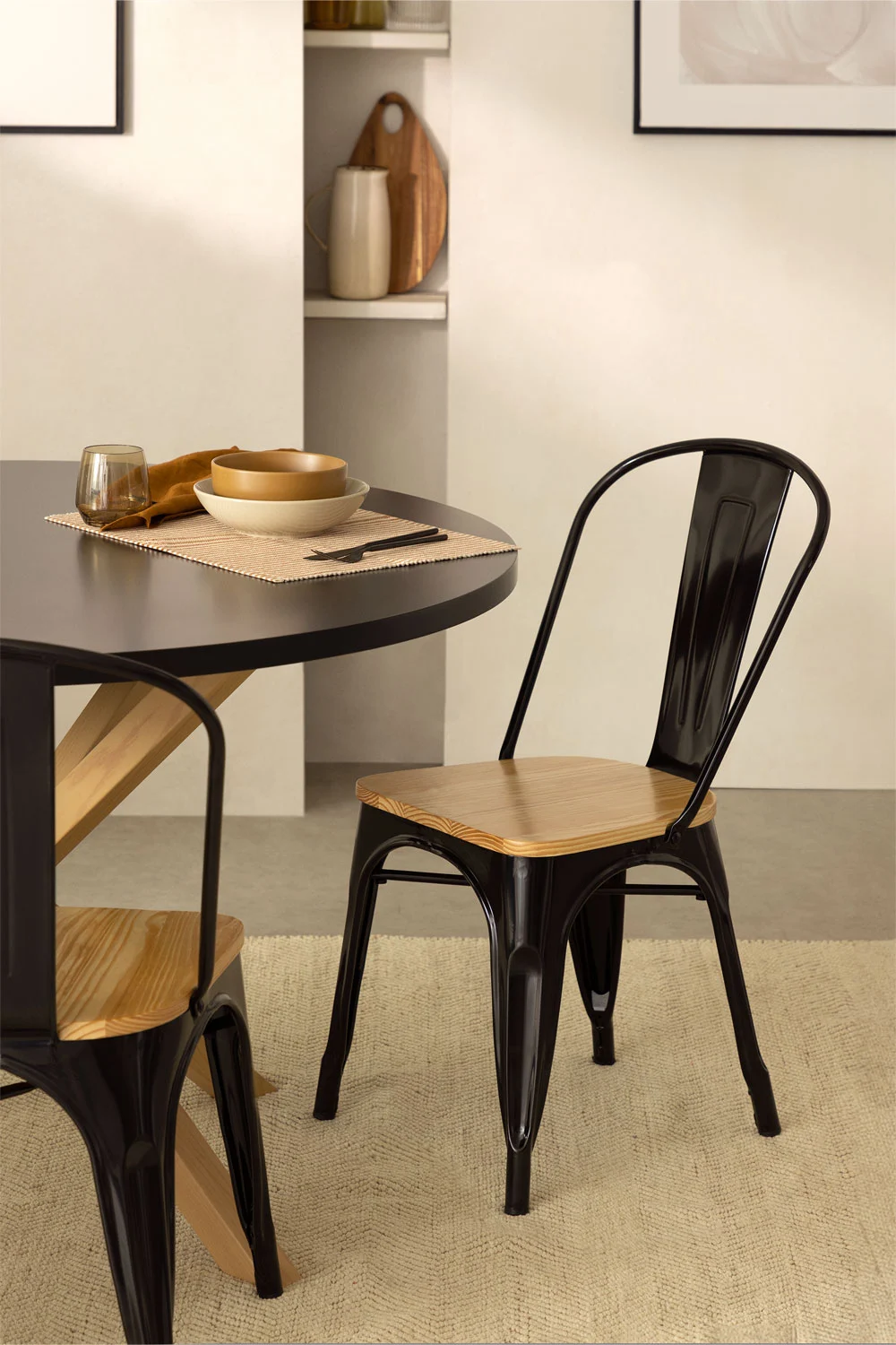 Silla Tolix con Asiento de Madera-5