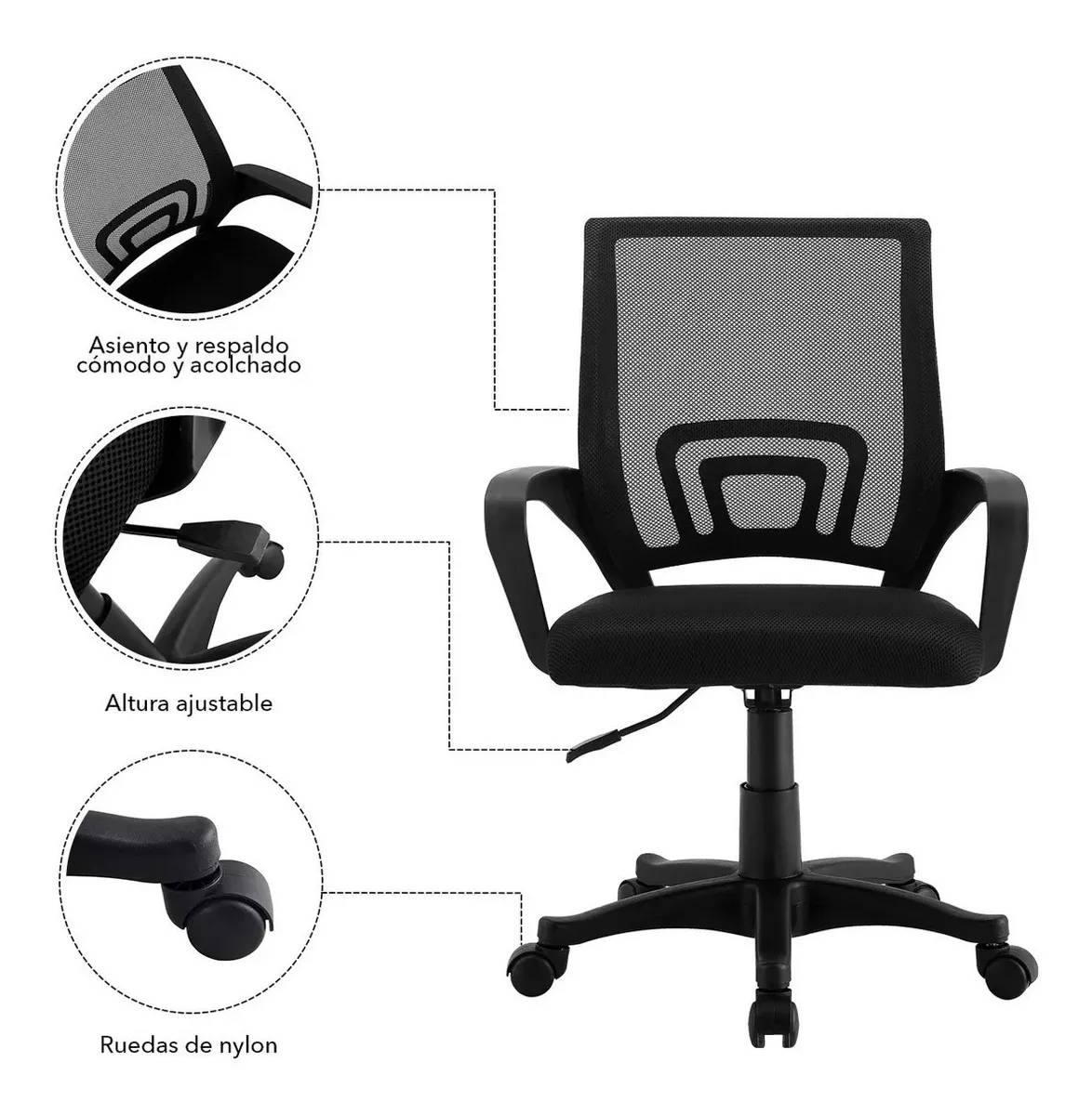 Silla Oficina Escritorio de Polipropileno Moderna-4