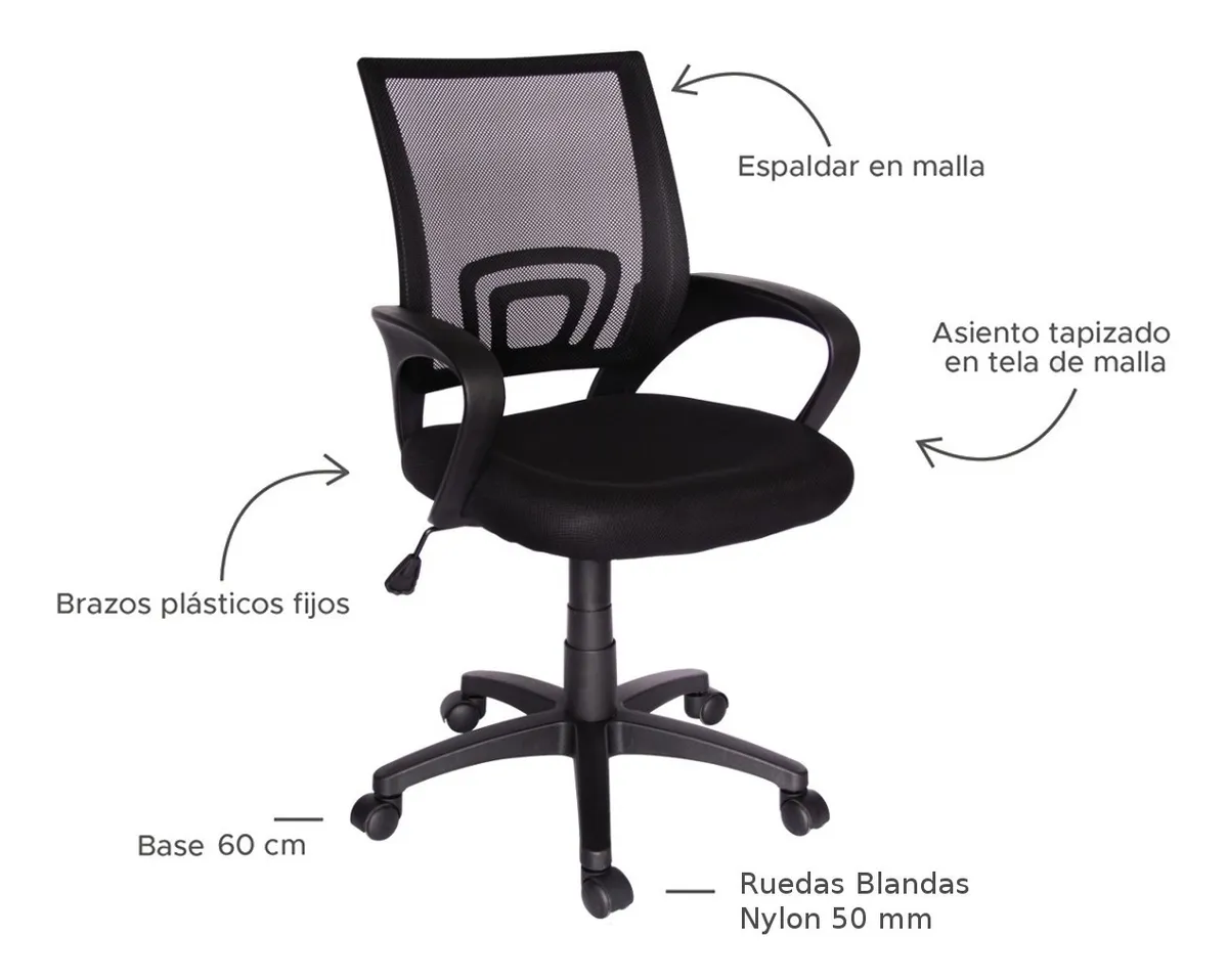 Silla Oficina Escritorio de Polipropileno Moderna-5