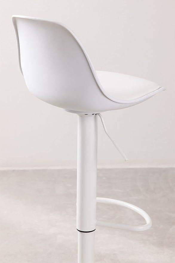 Pack 2 Pisos y sillas bar MKP Eames Base Blanca para Cocina o Bar Blanco-2