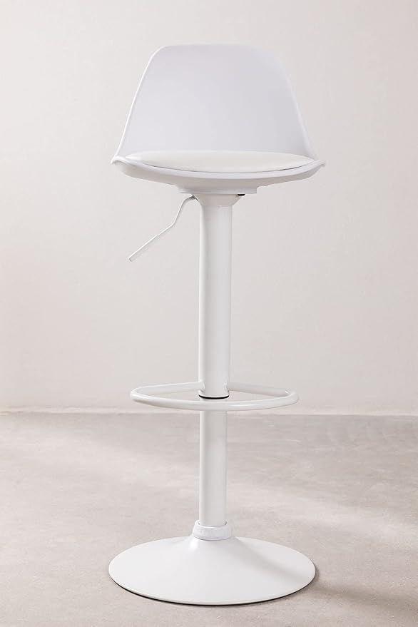 Pack 2 Pisos y sillas bar MKP Eames Base Blanca para Cocina o Bar Blanco-4