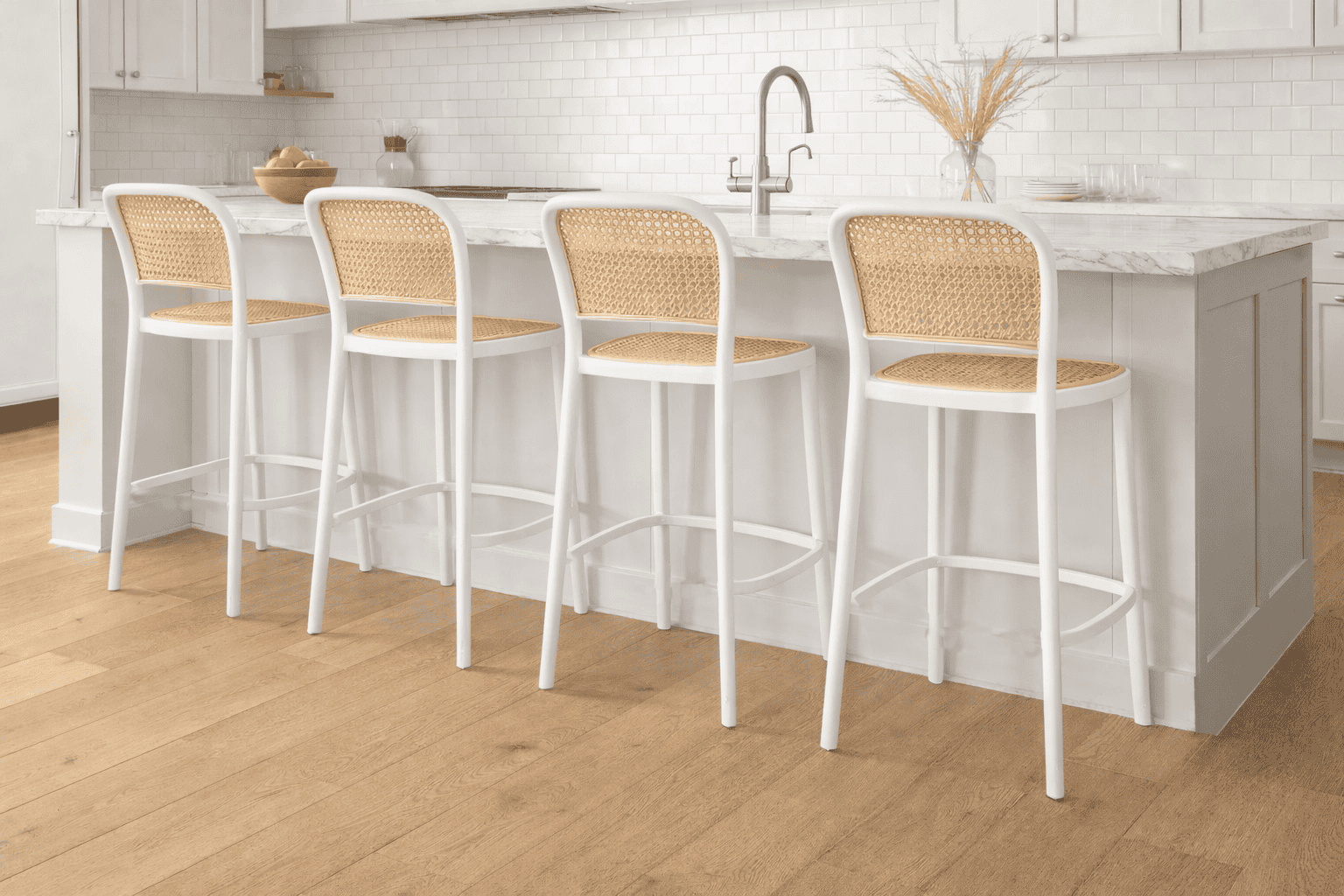 Pack 4 Taburetes Delta Piso De Bar O Terraza 66cm Blancos-5