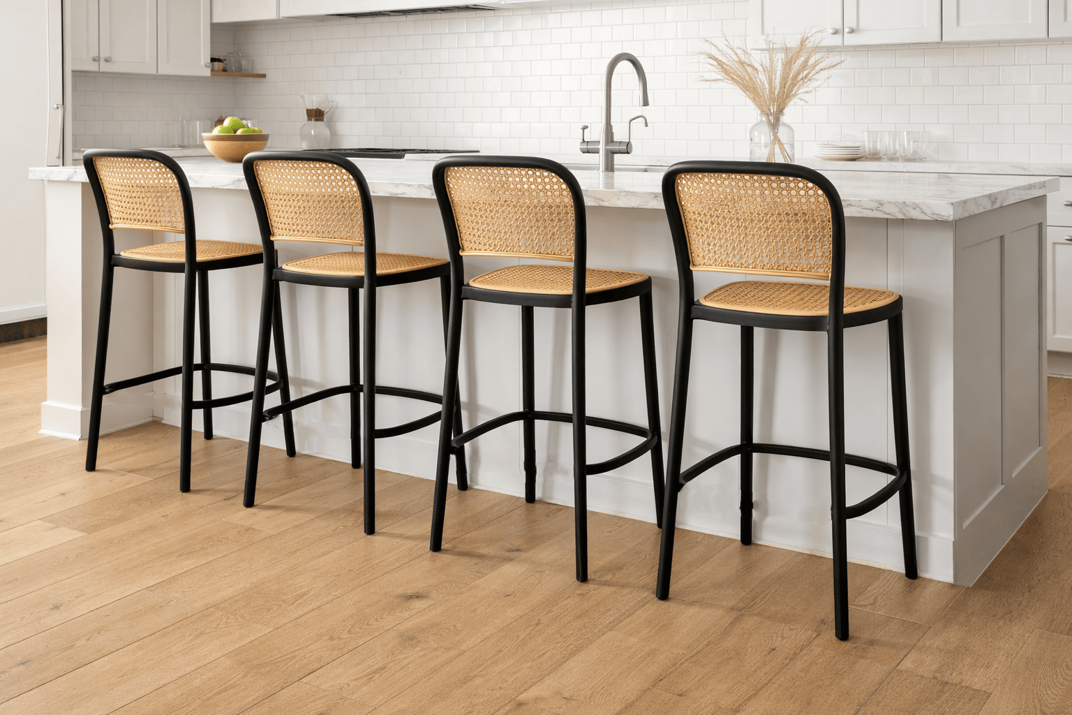 Pack 4 Taburetes Delta Piso De Bar O Terraza 66cm Negro-5