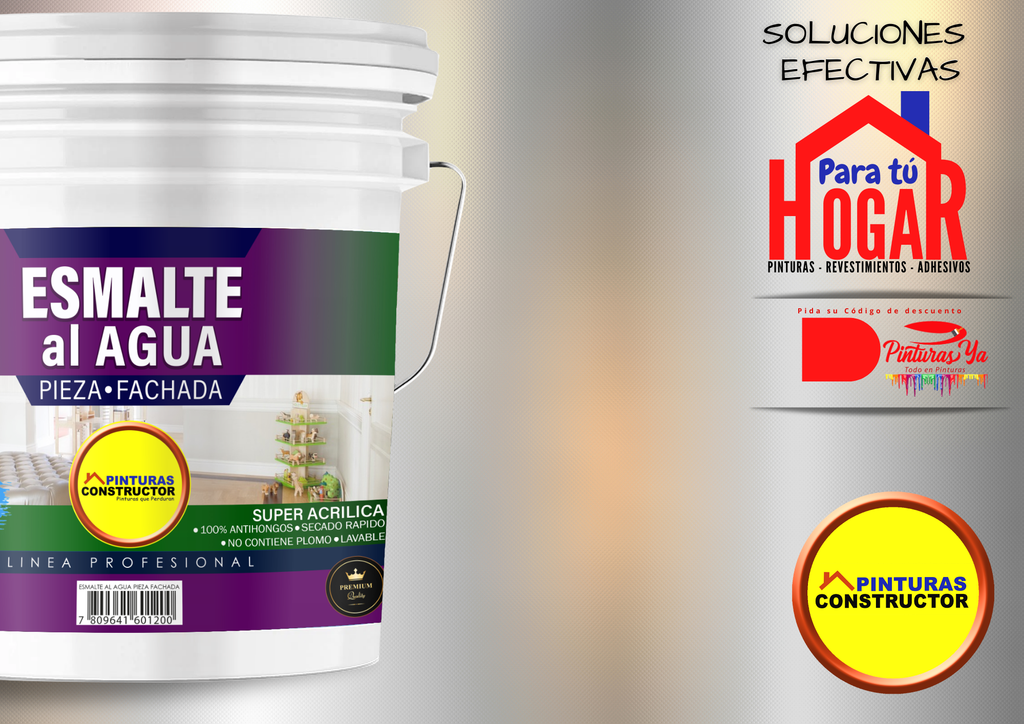 Esmalte Al Agua Pieza y Fachada Ocre (Mate)Tineta 20Lts-4