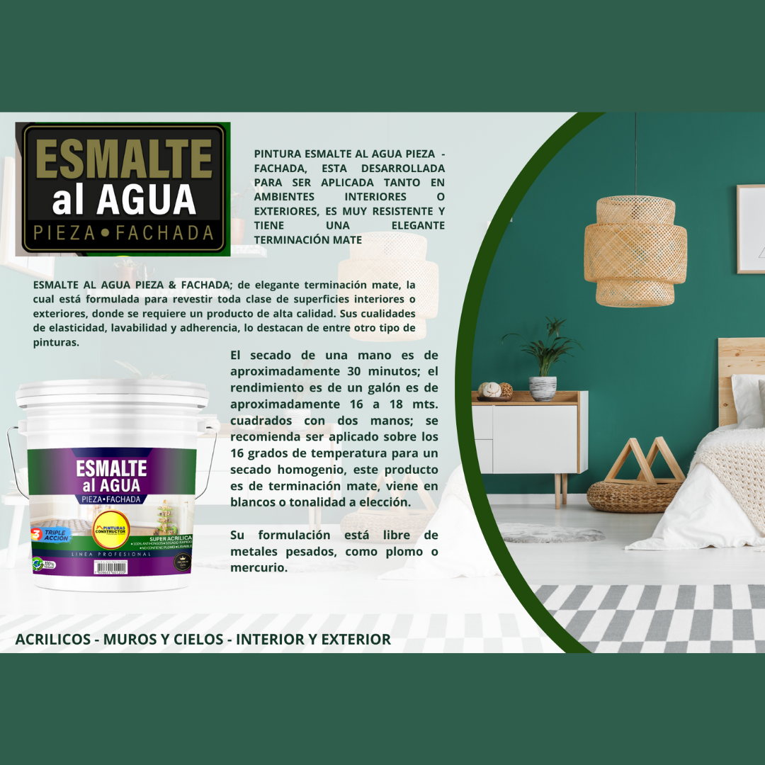 Pintura Esmalte Pieza y Fachada Negro (Mate) Tineta 10Lts-4