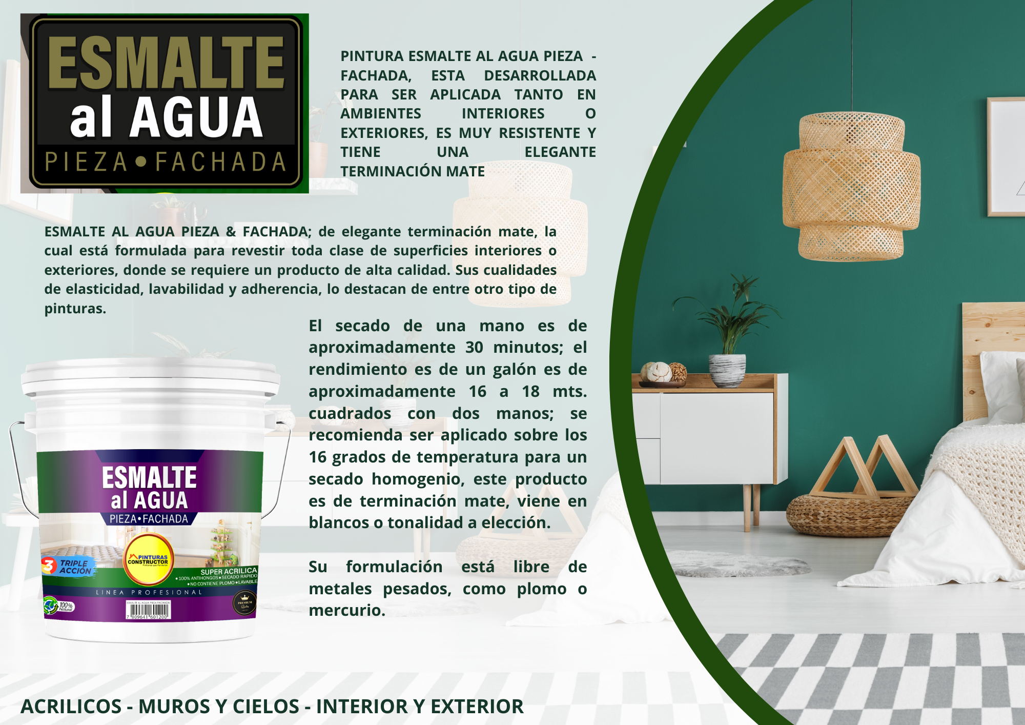 Pintura Esmalte Pieza y Fachada Rojo Colonial (Mate) Galón 4 Lts-3