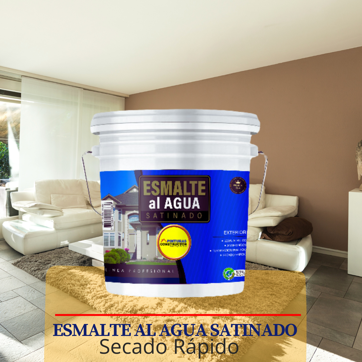 Esmalte Al Agua Satinado Negro Tineta 20Lts-2