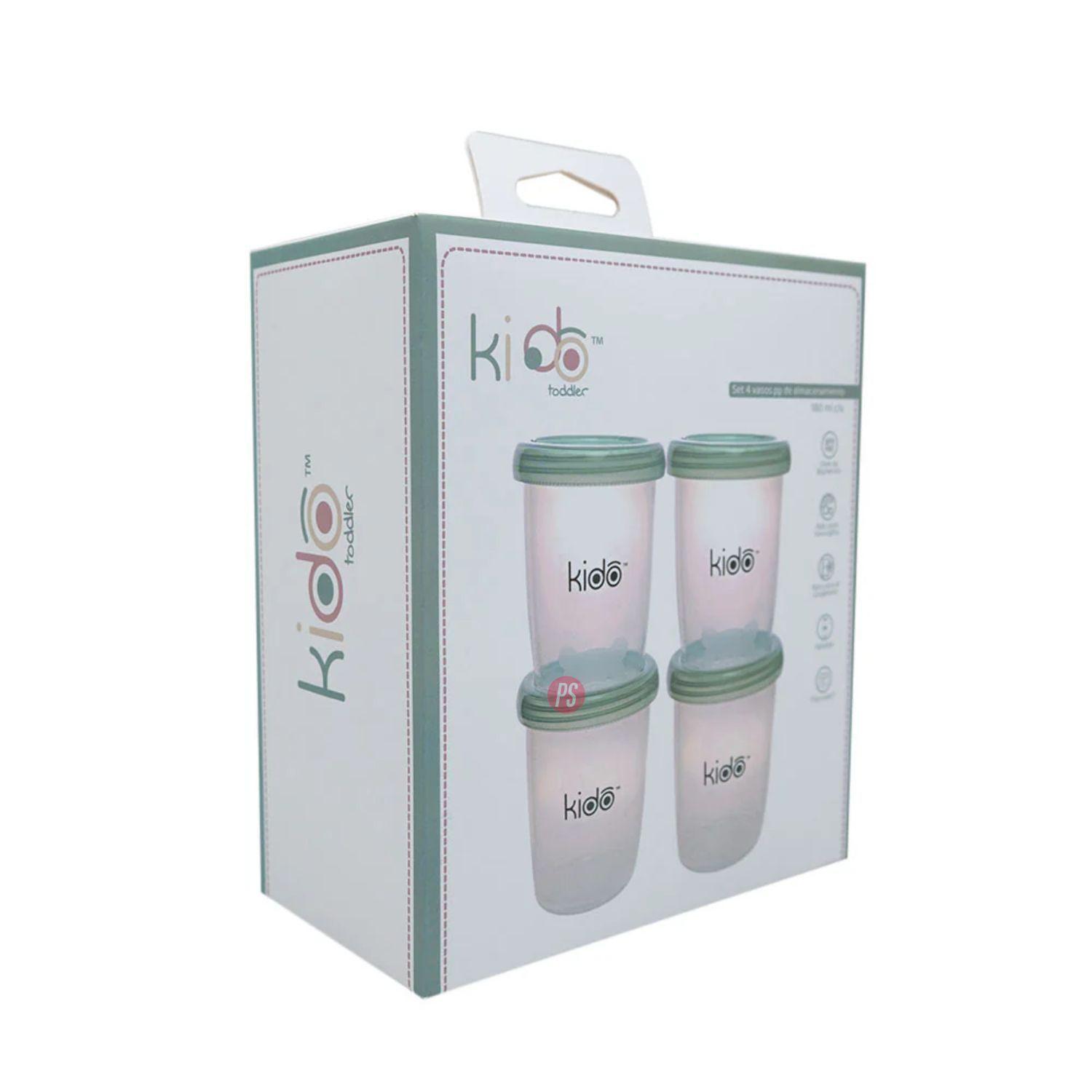 Set 4 Vasos Porta Snack Kido 180ml Reutilizables - SC-3