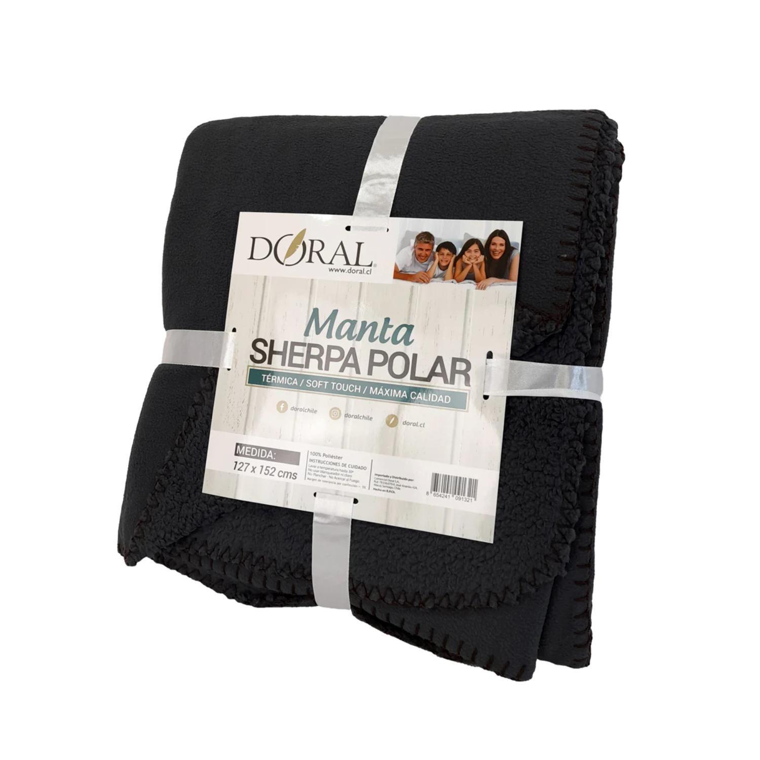 Manta Sherpa Polar Premium 127x152cms Negro - Shopyclick-0