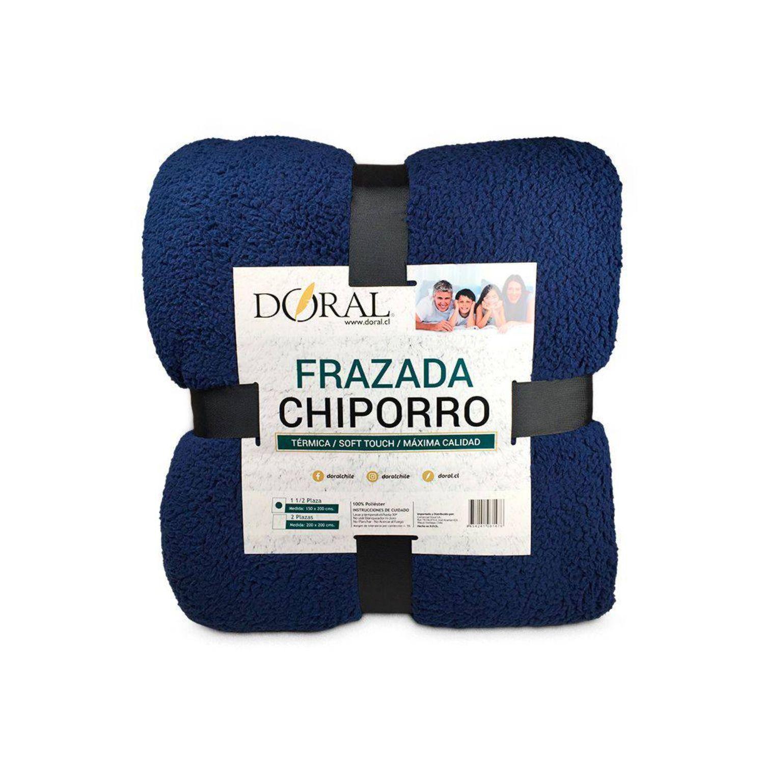 Frazada Chiporro 1.5 Plazas Color Azul Doral - Shopyclick-0