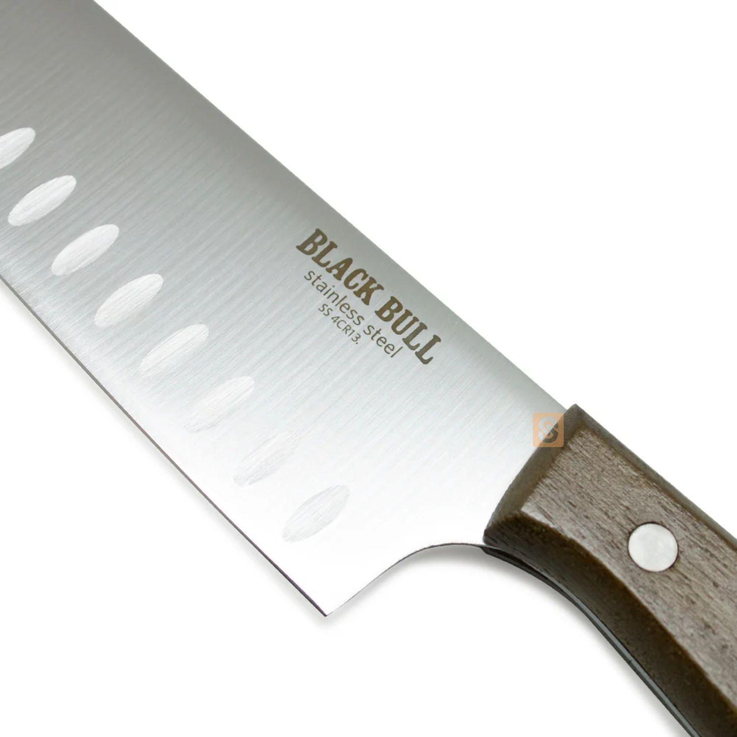 Cuchillo Santoku 7 Pulgadas Black Bull Mango Madera Acacia - SC-1