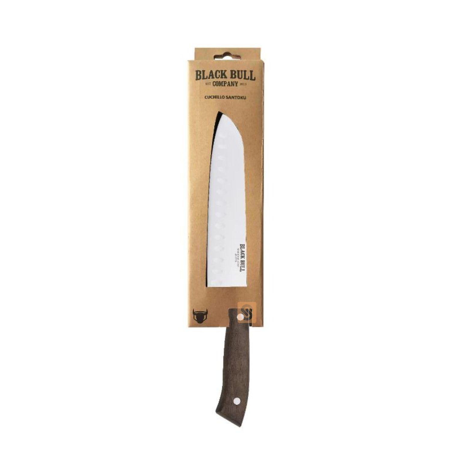 Cuchillo Santoku 7 Pulgadas Black Bull Mango Madera Acacia - SC-2