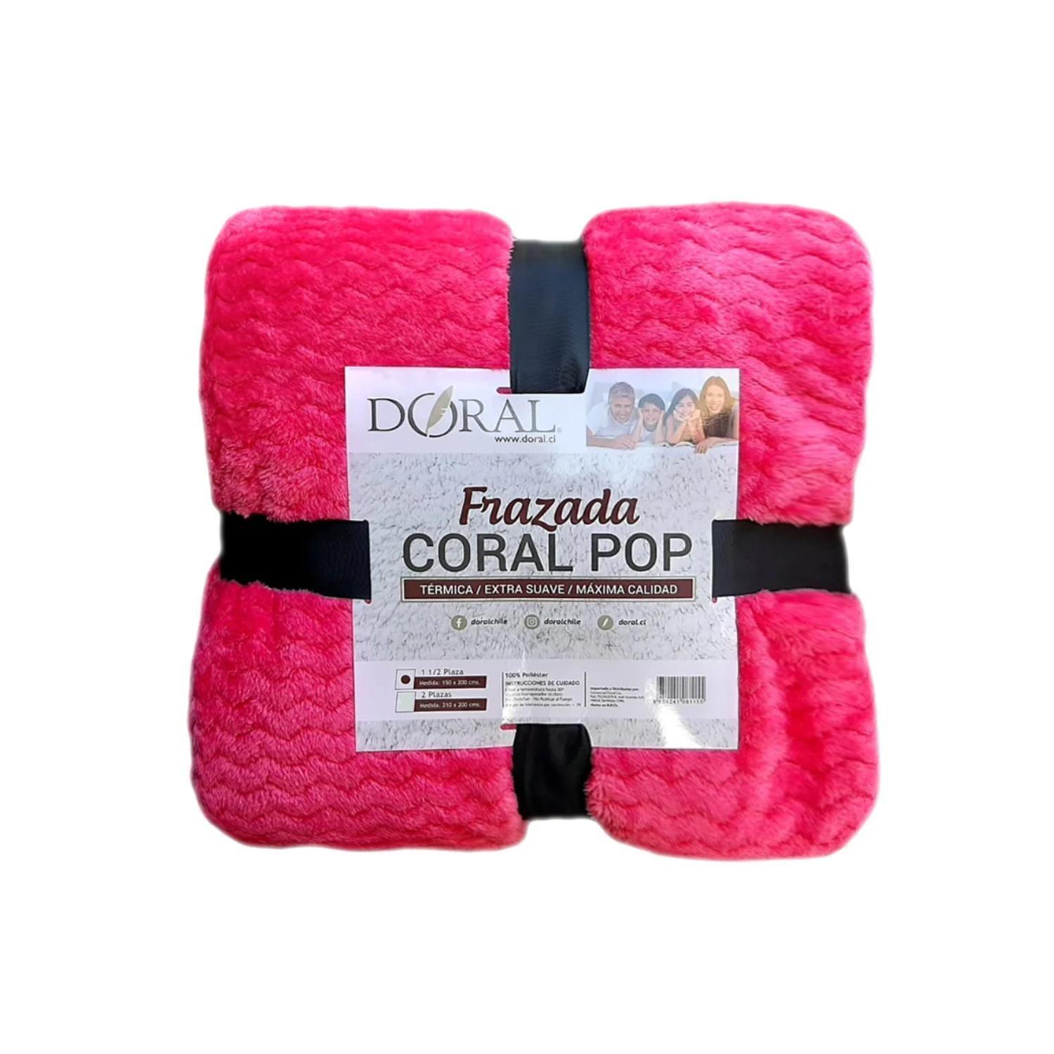 Frazada Coral Pop 1.5 Plazas Doral Tonos Fucsia - Shopyclick-0