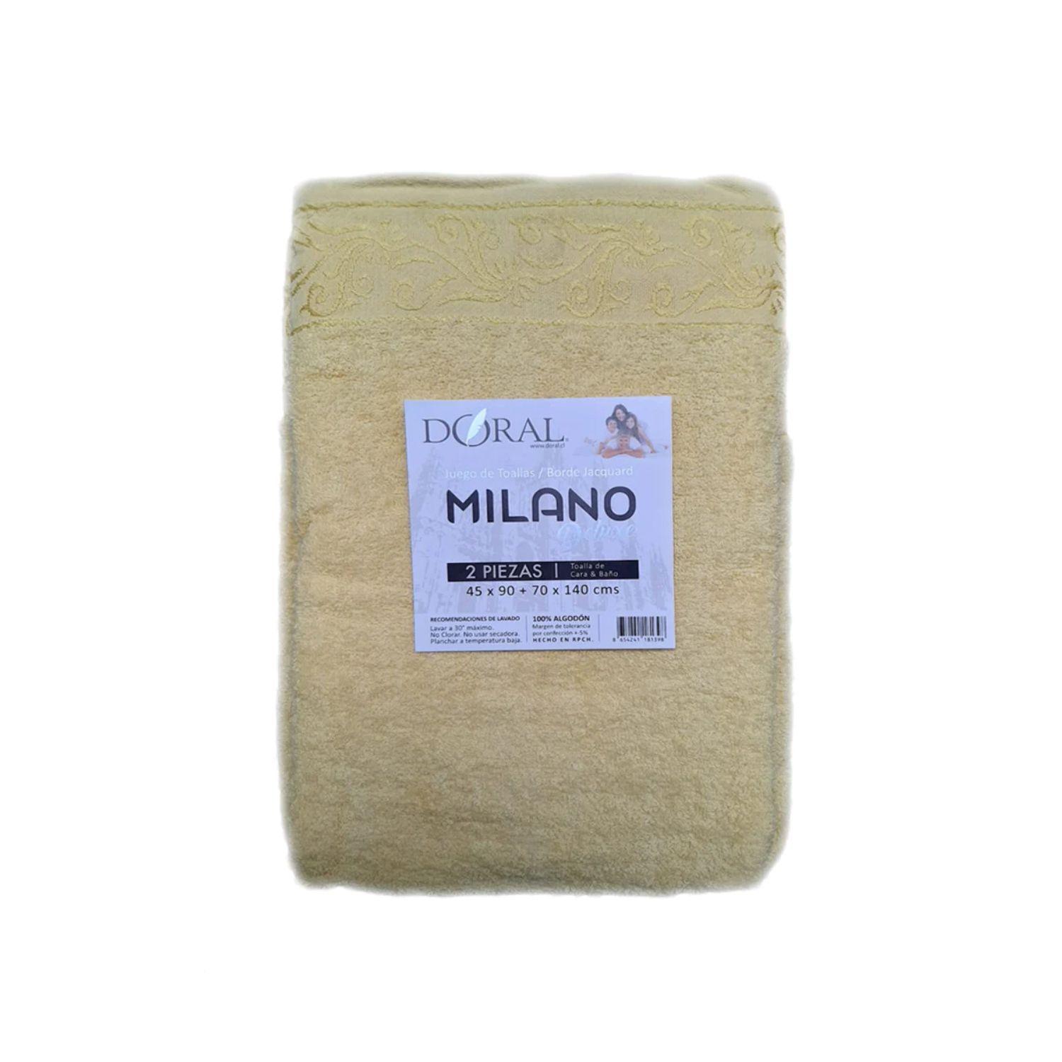 Juego Toallas 2 Piezas Borde Jacquard Amarillo - Shopyclick-0