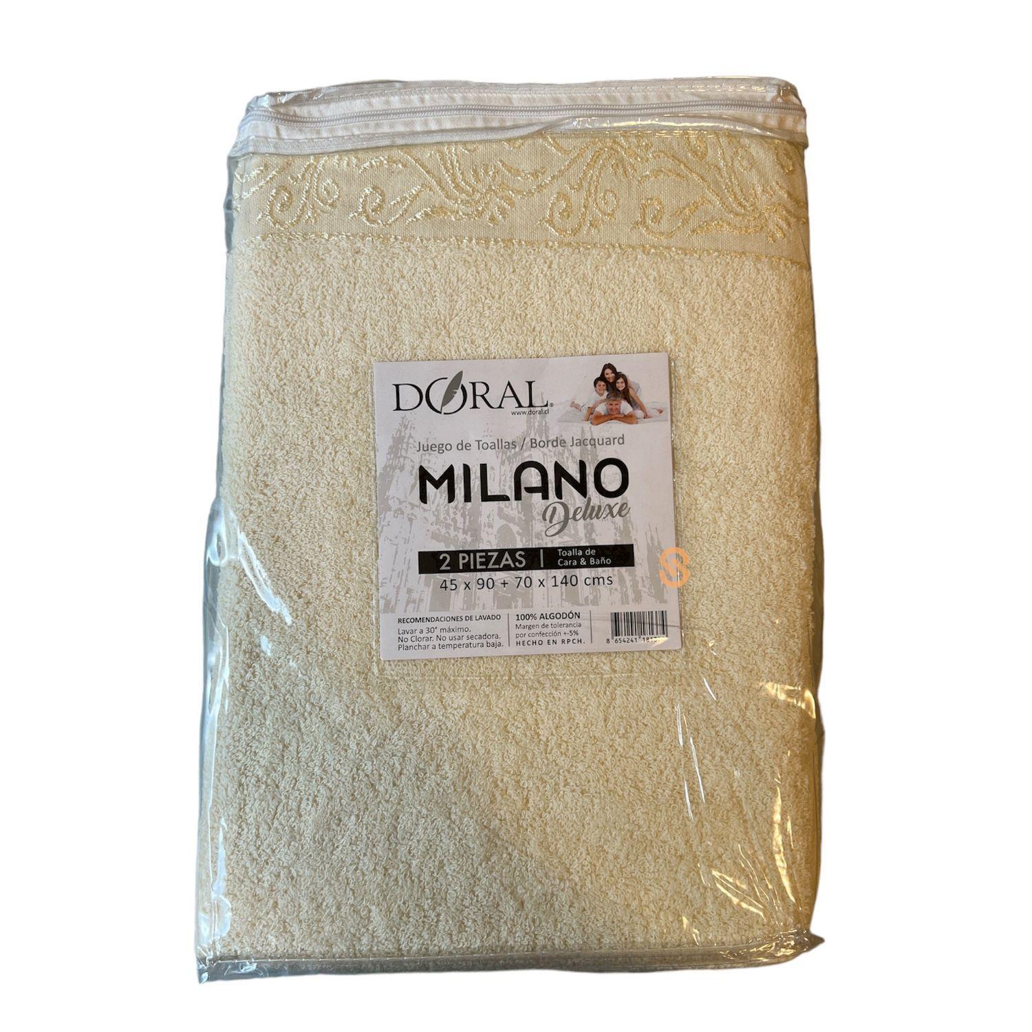 Juego Toallas 2 Piezas Borde Jacquard Amarillo - Shopyclick-1