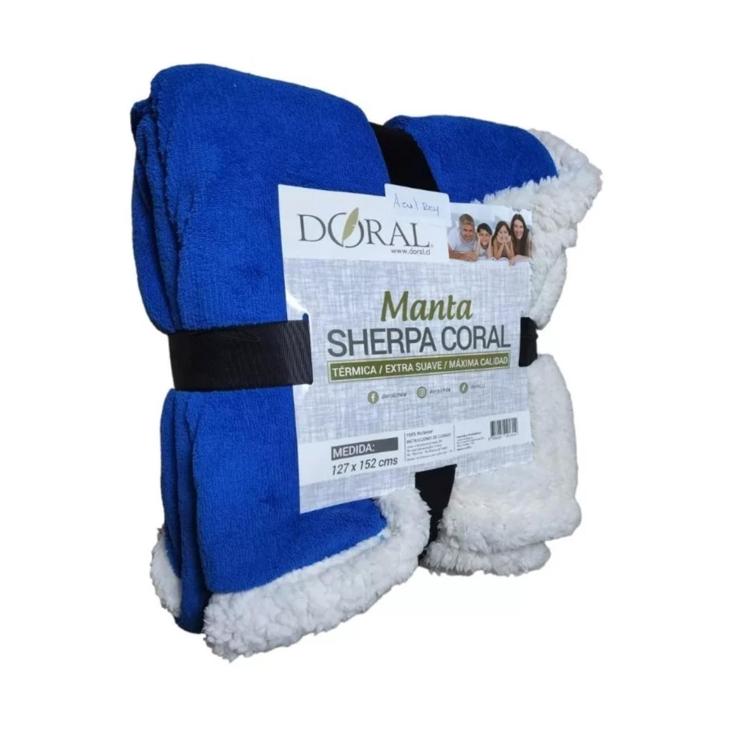 Manta Sherpa Polar Premium 127x152cms Color Azul - SC-0