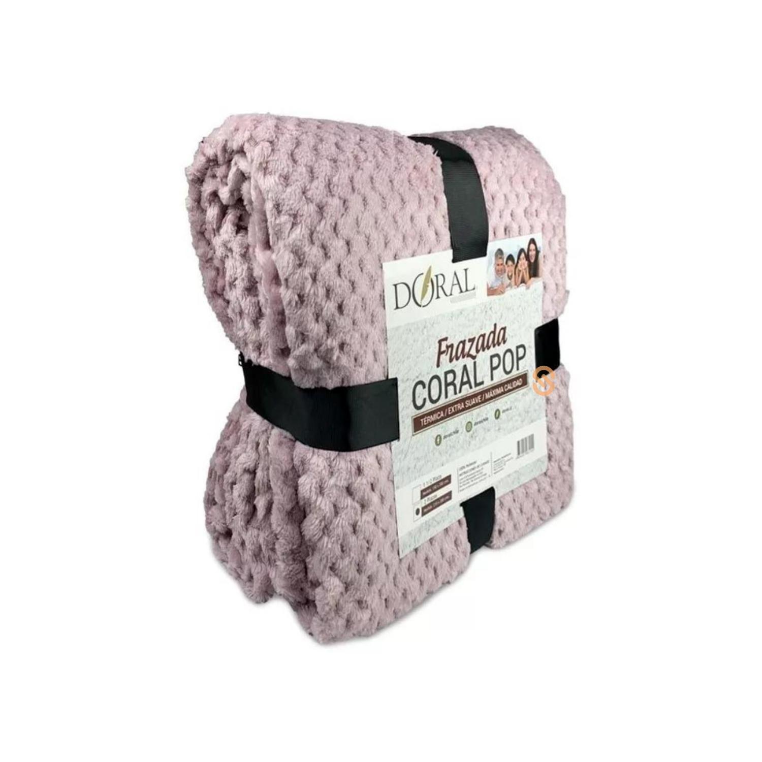 Frazada Coral Pop 2 Plazas Color Rosa - Shopyclick-0