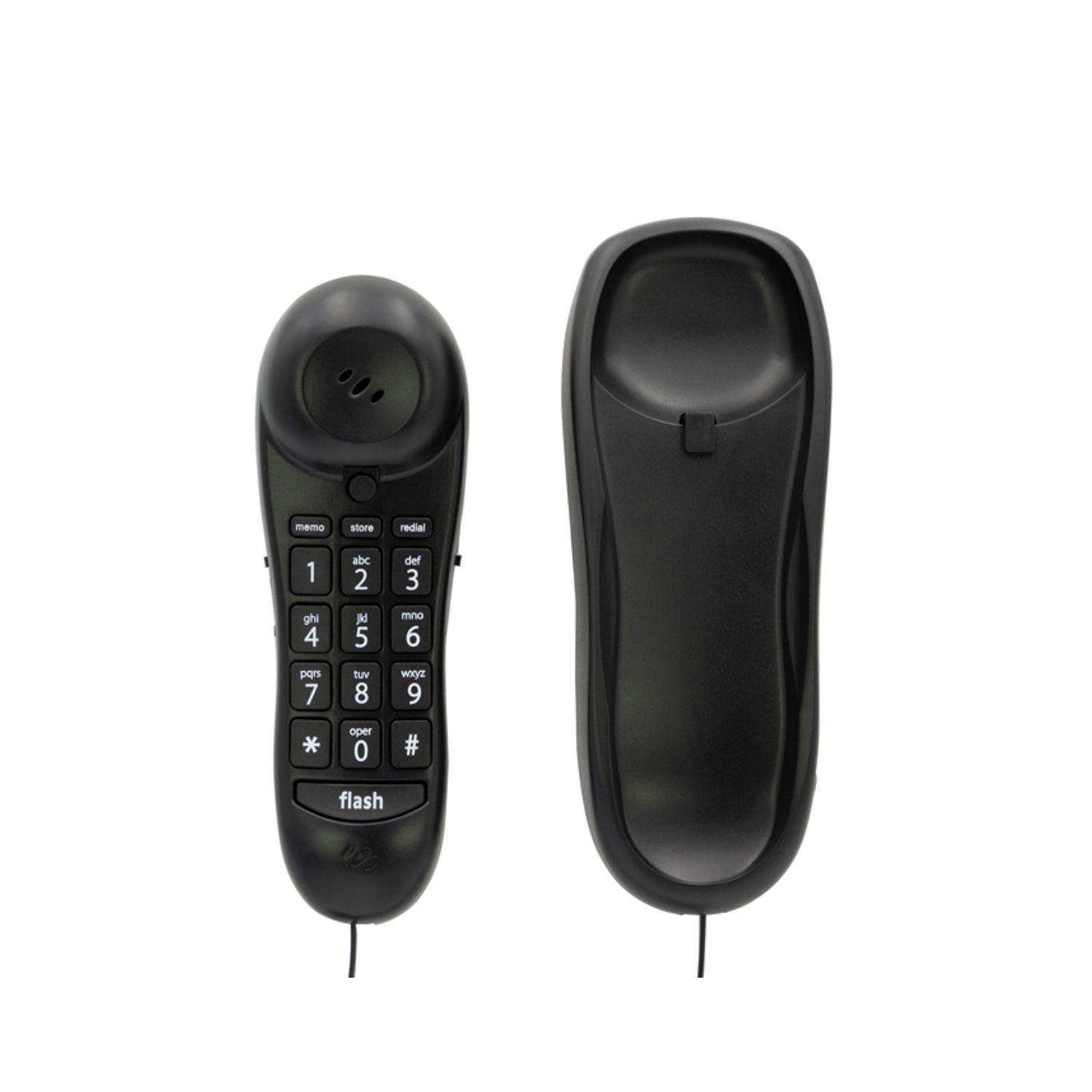 Teléfono Fijo Para Sobremesa O Pared Negro - Shopyclick-0