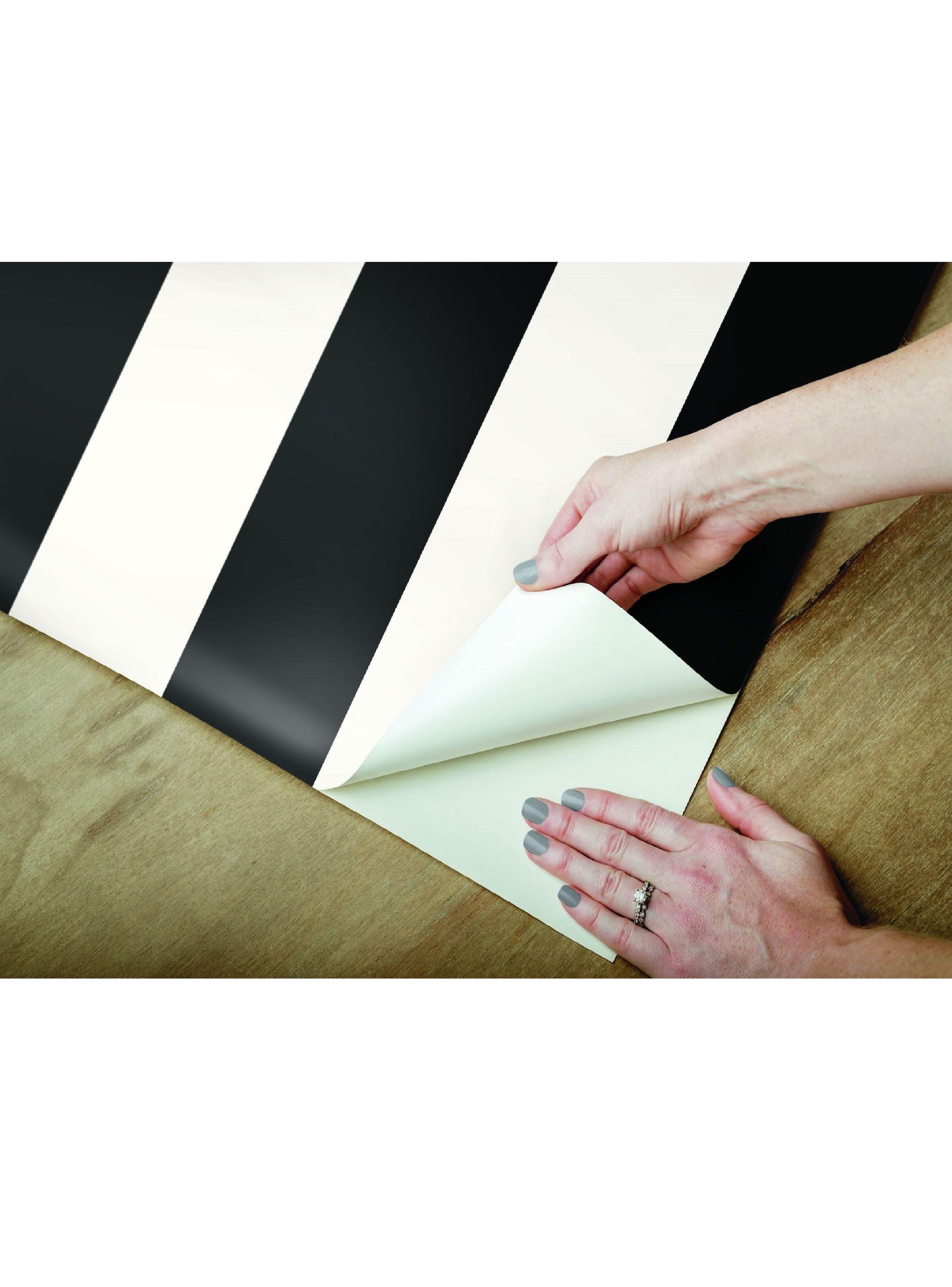 Roommates PVC Autoadhesivo Awning Stripe Black (B6767675)-4