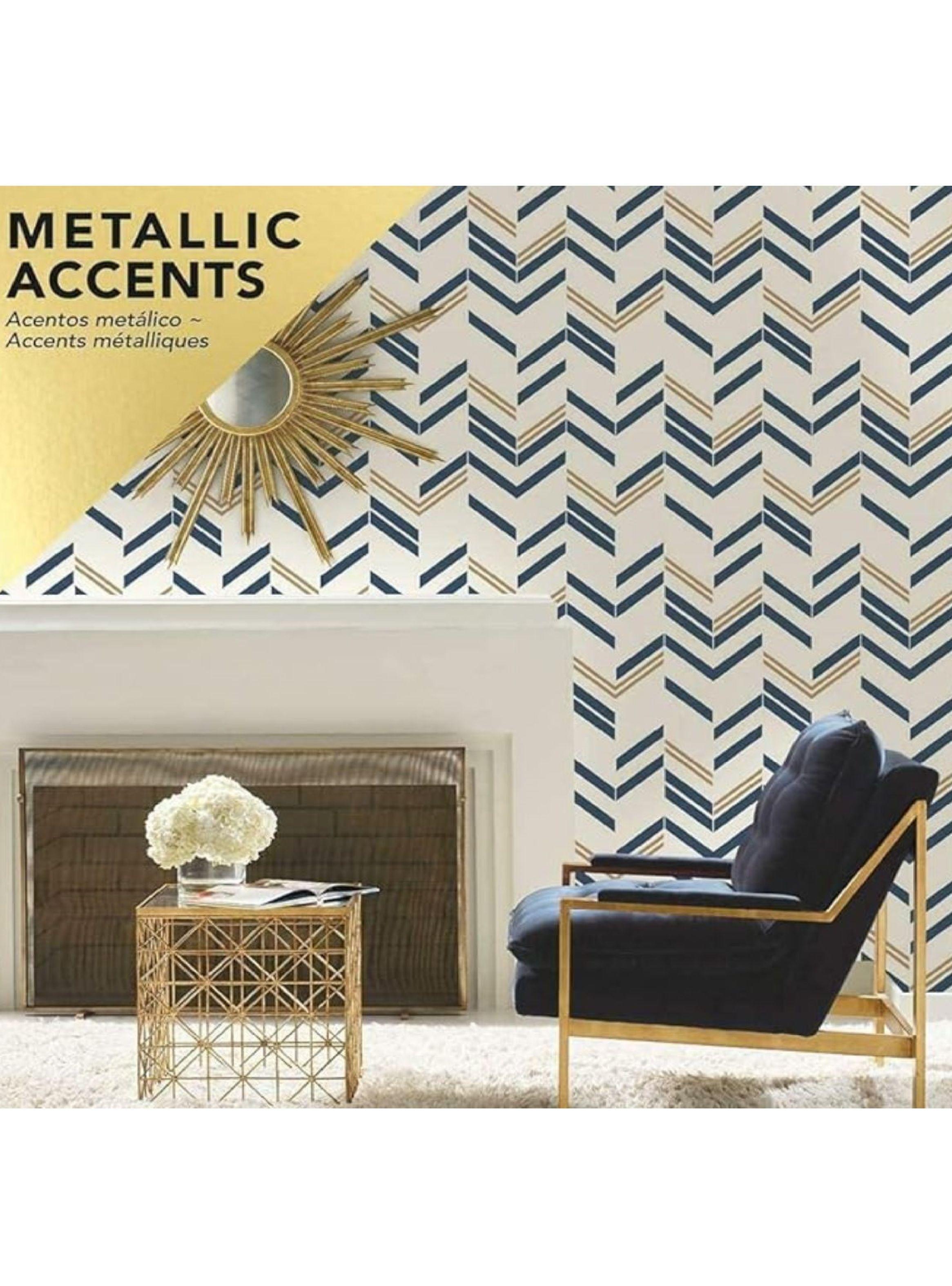 Roommates PVC Autoadhesivo Chevron Strip Blue (B6730846)-0